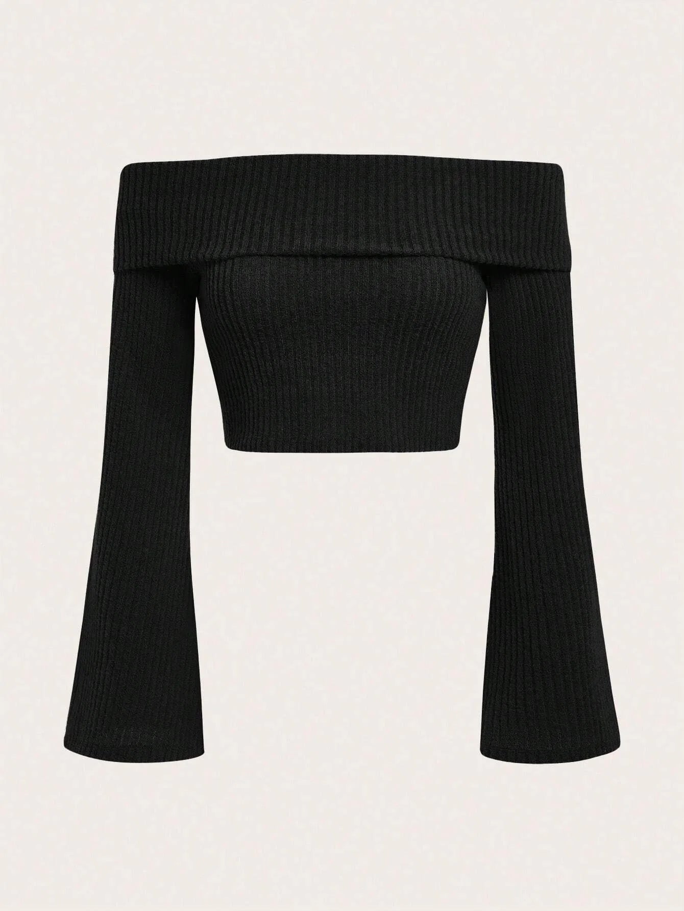 ✨ Blusa Canelada Ombro a Ombro Ezenziale, em preto