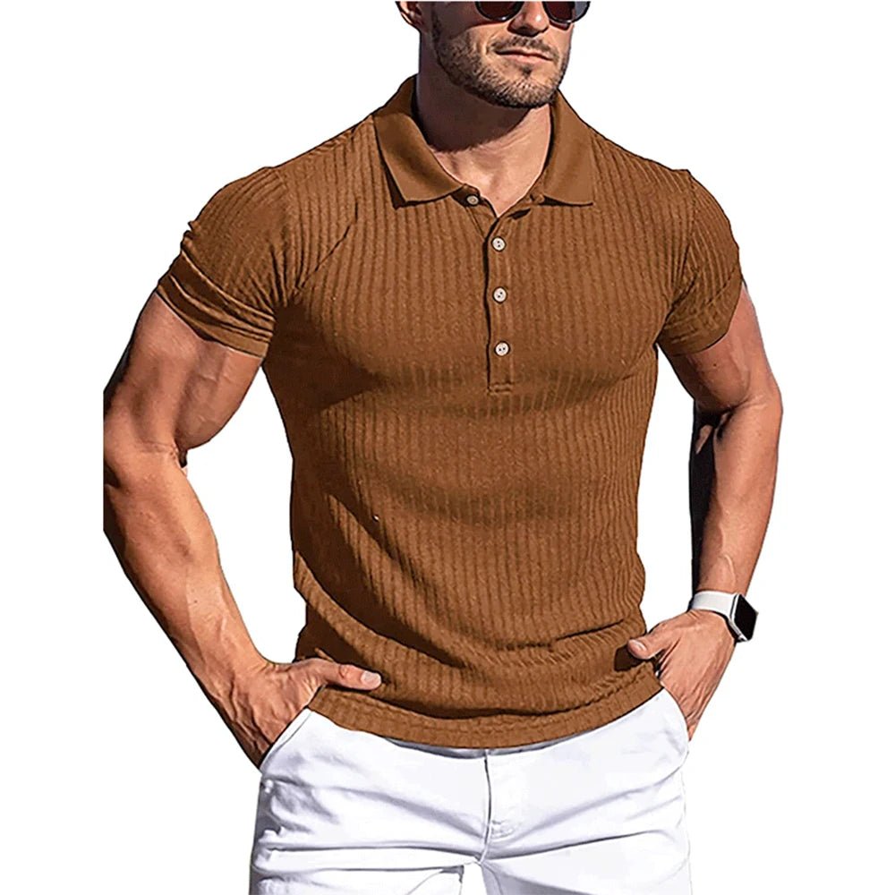 Polo Masculino Canelada Ezenziale, em cáqui