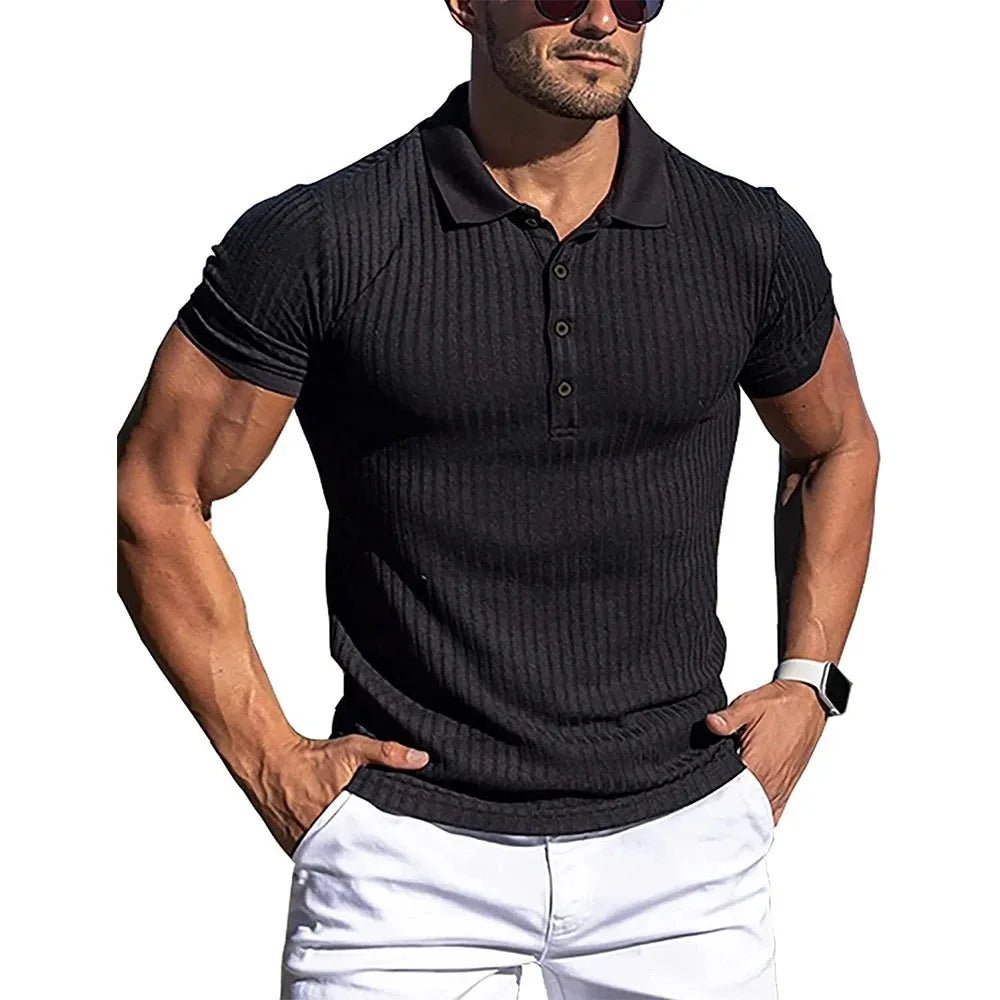 Polo Masculino Canelada Ezenziale, em preto